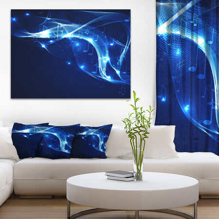 Blue Musical Background - Abstract Digital Art Canvas Print