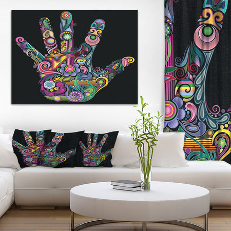 Rainbow Hand with Multi Colors - Abstract Digital Art Canvas Print