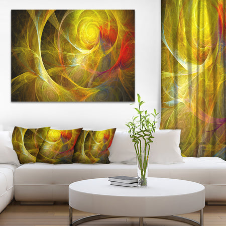 Bright Yellow Stormy Sky - Abstract Digital Art Canvas Print