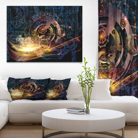 Lights of Gears - Abstract Digital Art Canvas Print