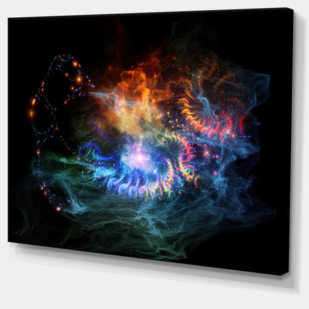 Flame Lights of Network - Abstract Digital Art Canvas Print