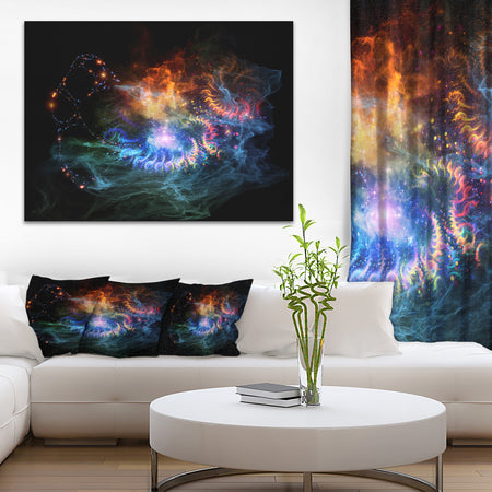 Flame Lights of Network - Abstract Digital Art Canvas Print