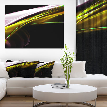 Fractal Lines Golden White - Abstract Digital Art Canvas Print