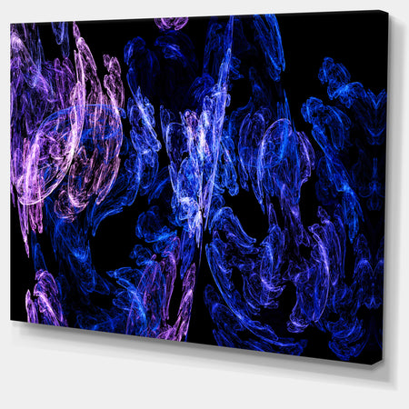 Dark Blue Fractal Desktop Wallpaper - Abstract Digital Canvas Print