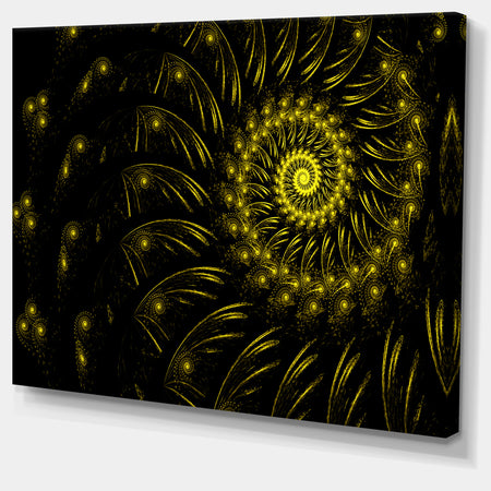 Endless Spiral Snail Yellow - Abstract Digital Art Canvas Print