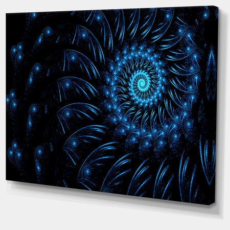 Endless Spiral Snail Blue - Abstract Digital Art Canvas Print