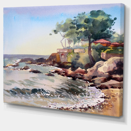 Cote d Azur France - Landscape Painting Canvas Art Print