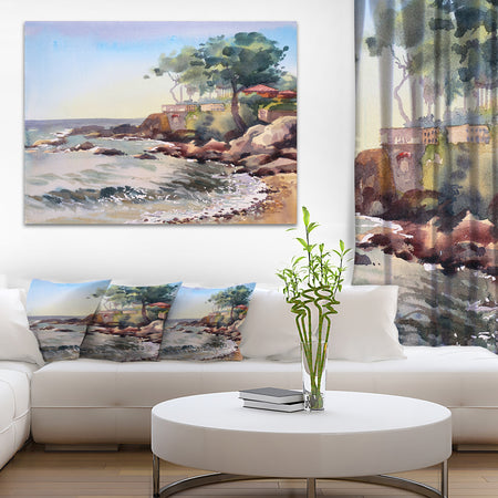Cote d Azur France - Landscape Painting Canvas Art Print