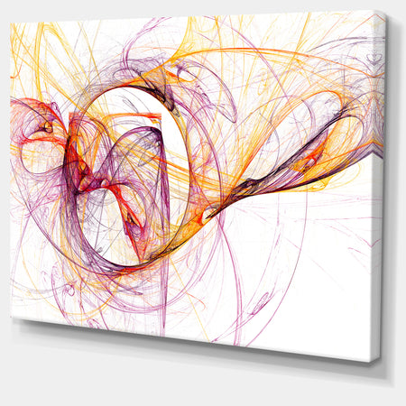 Wisps of Smoke Orange Purple - Abstract Digital Art Canvas Print
