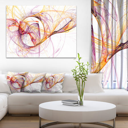 Wisps of Smoke Orange Purple - Abstract Digital Art Canvas Print