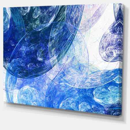 Light Blue Swirling Clouds - Abstract Digital Art Canvas Print