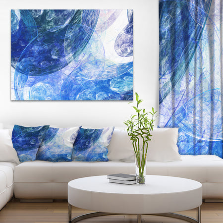 Light Blue Swirling Clouds - Abstract Digital Art Canvas Print