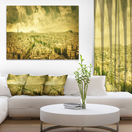 Paris Panorama with Scenic Sky - Cityscape Photo Canvas Art