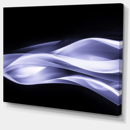 Fractal Lines Purple in Black - Abstract Digital Art Canvas Print