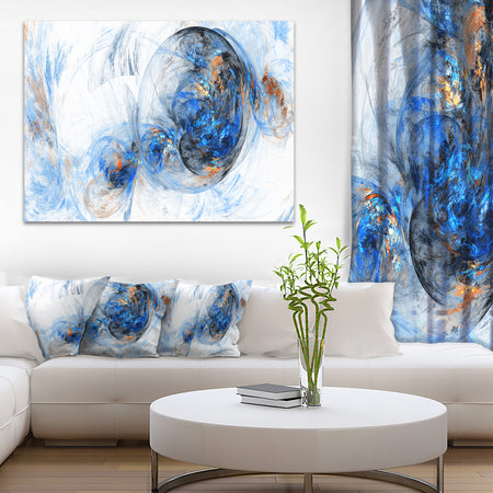 Colored Smoke Dark Blue - Abstract Digital Art Canvas Print