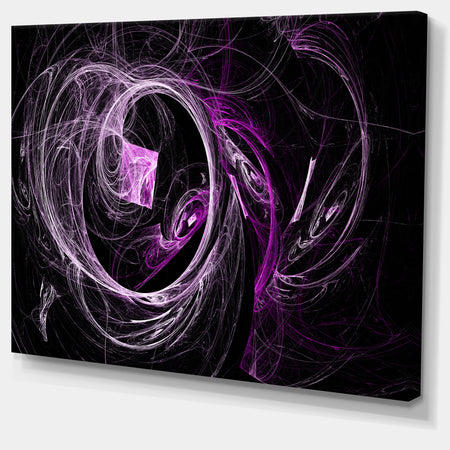 Billowing Smoke Purple in Black - Abstract Digital Art Canvas Print