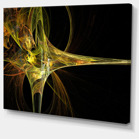 Large Fractal Artwork Yellow - Abstract Digital Art Canvas Print