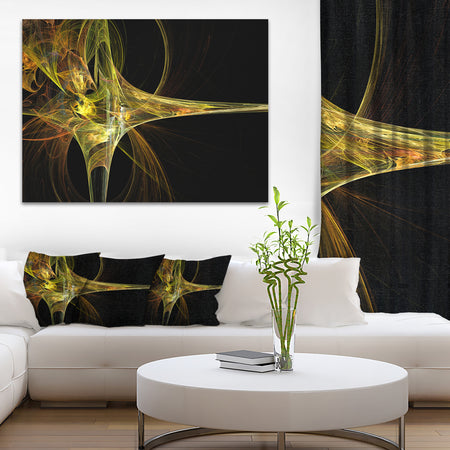 Large Fractal Artwork Yellow - Abstract Digital Art Canvas Print