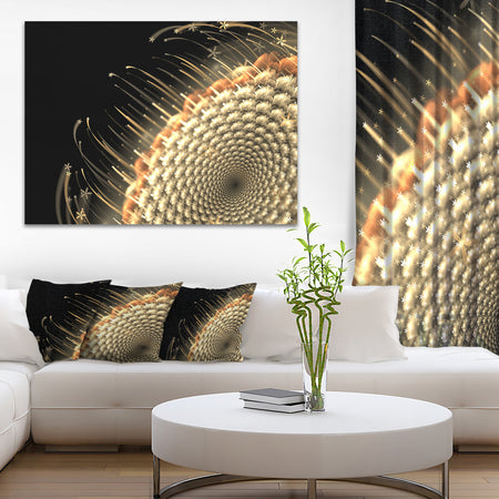 Brown Fractal Flower Pattern - Floral Digital Art Canvas Print