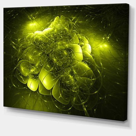 Alien Mystical Flower Yellow - Floral Digital Art Canvas Print