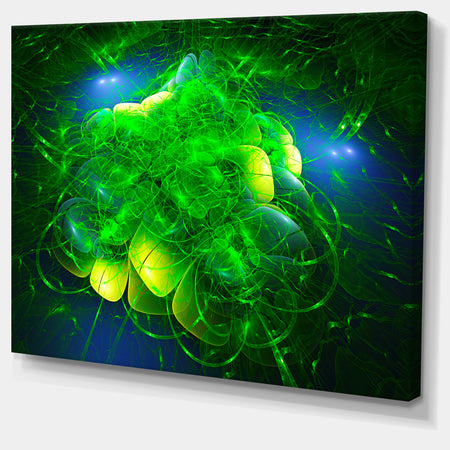 Alien Mystical Flower Green - Floral Digital Art Canvas Print