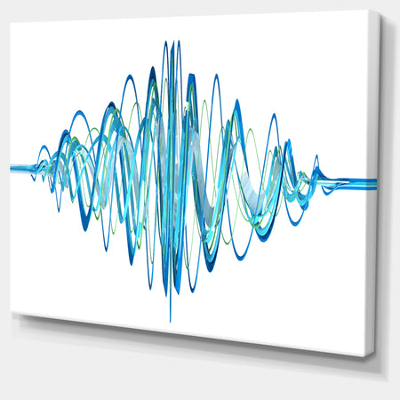 Blue Circled Waves - Abstract Digital Art Canvas Print