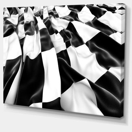 3D Checkered Flag - Abstract Digital Art Canvas Print