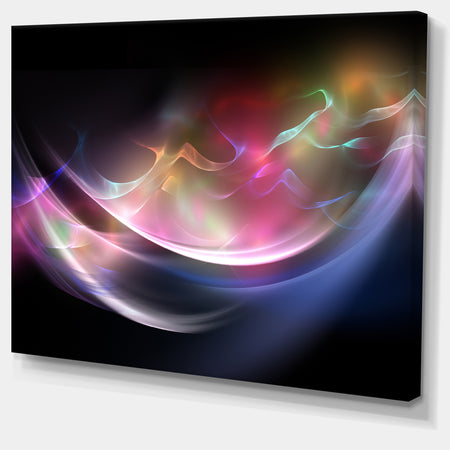 3D Pink Blue Glowing Light - Abstract Digital Art Canvas Print