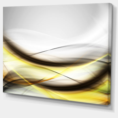 Abstract Golden Waves - Abstract Digital Art Canvas Print
