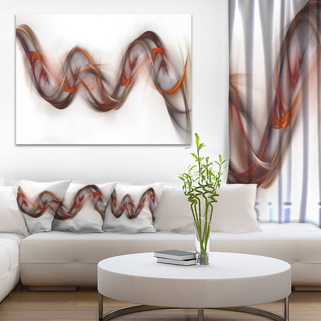 Tangled Brown Silver Waves - Abstract Digital Art Canvas Print