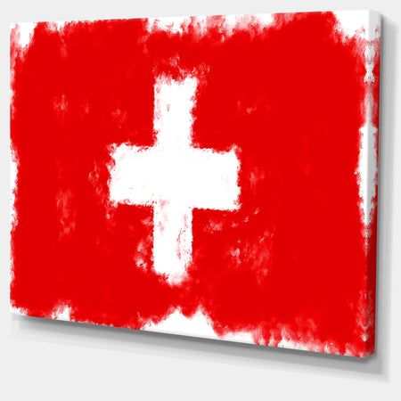 Switzerland Flag Illustration - Flag Painting Canvas Print