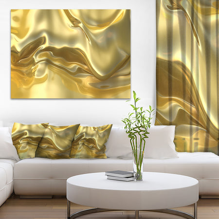 Golden Cloth Texture - Abstract Digital Art Canvas Print