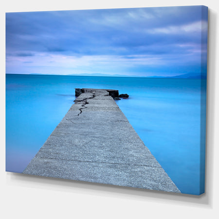 Broken Concrete Jetty - Seascape Photo Canvas Print
