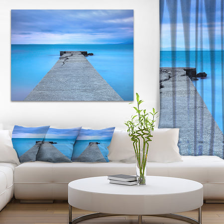 Broken Concrete Jetty - Seascape Photo Canvas Print