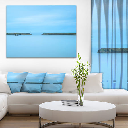 Concrete Pier and Stairs - Seascape Photo Canvas Print