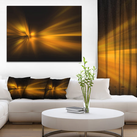 Gold Light Over Dark Pattern - Abstract Digital Art Canvas Print
