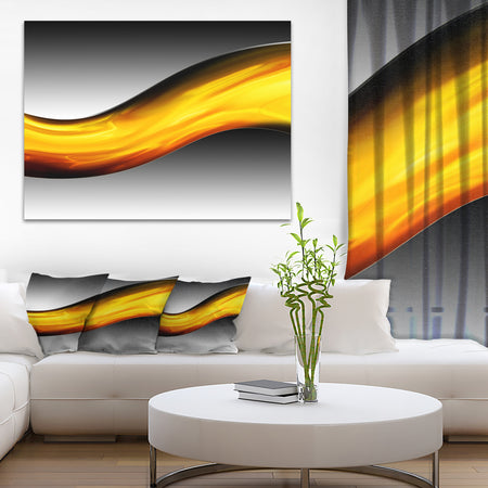 Wave of Golden Lava - Abstract Digital Art Canvas Print