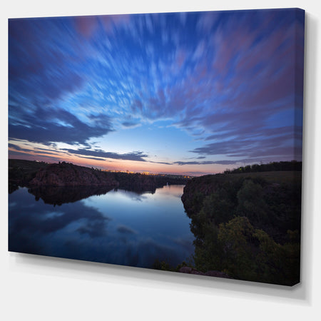 Clouds Reflection in River - Landscape Photo Canvas Print