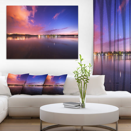 Night Sky Reflection in River - Landscape Photo Canvas Print