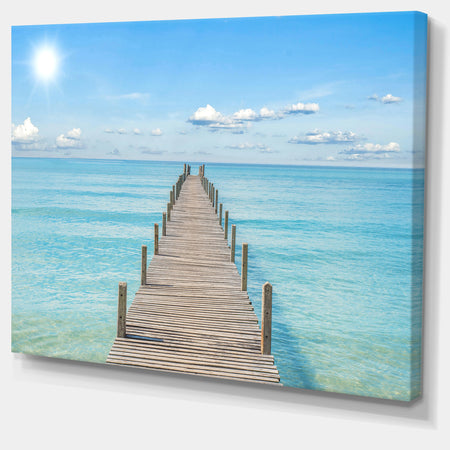 Pier Infinite to the Sea - Seascape Photo Canvas Print