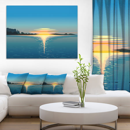 Sea Sinking Sun - Seascape Art Canvas Print