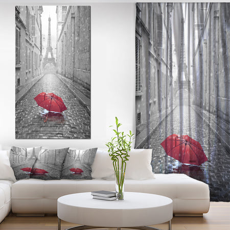 Eiffel View from Paris Street - Cityscape Photo Canvas Art Print
