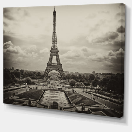 Vintage View of Paris, France - Cityscape Photo Canvas Print