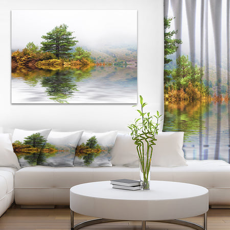 Pine Tree with Reflection - Landscape Photo Canvas Print
