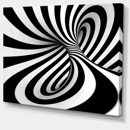 Spiral Black n - White - Abstract Art Canvas Print