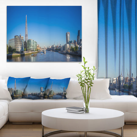 London Panoramic Shot - Cityscape Photo Canvas Art Print