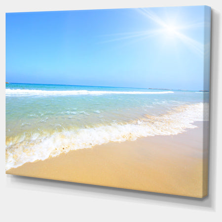 Sun Over Tropical Beach - Seashore Photo Canvas Art Print
