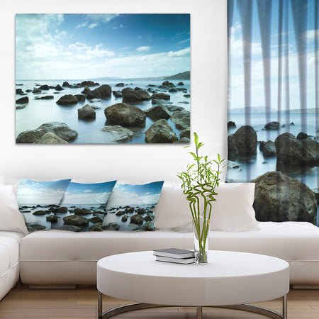 Sleeping Sea Under Blue Sky - Landscape Photo Canvas Art Print