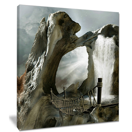 Large Trunk with Waterfall - Landscape Art Canvas Print