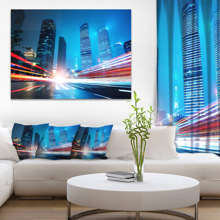 Shanghai Lujiazui Finance at Night - Cityscape Canvas print